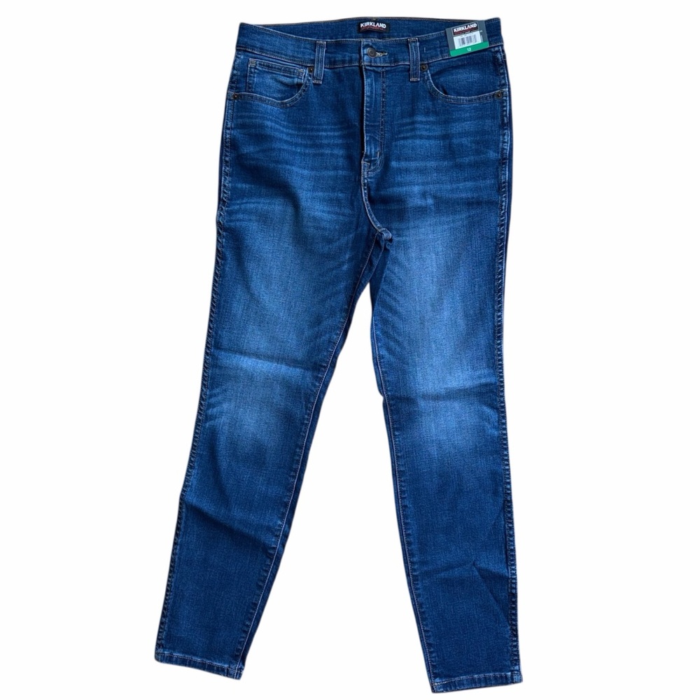 Kirkland Signature Ladies High-Rise Skinny Fit Denim Blue Jeans, Women’s Size 12